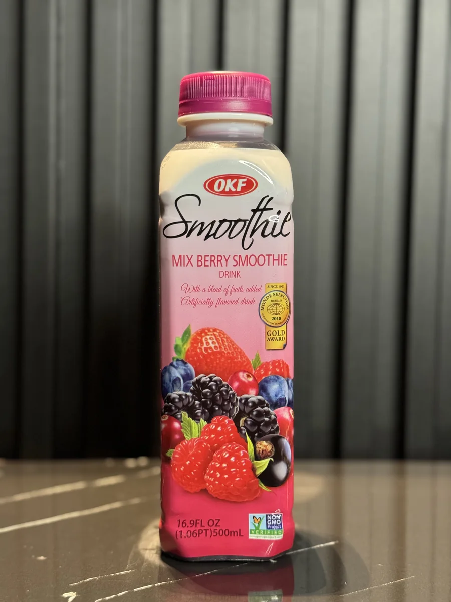 OKF Mix Berry Korean smoothie bottle, showing its original label